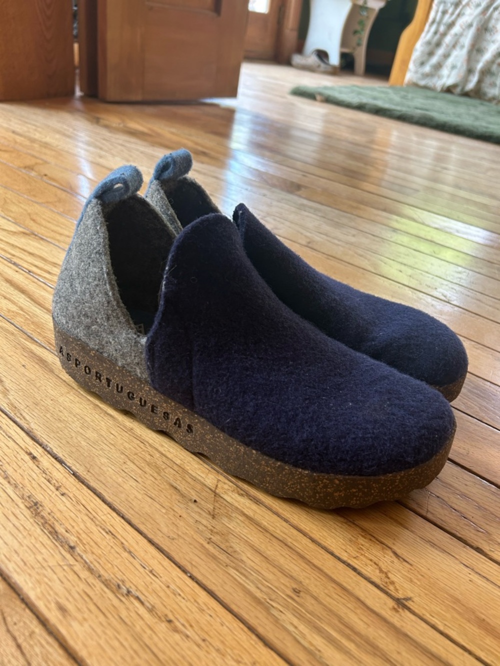 Asportuguesa Men’s Slip-On Wool Clog - Navy & Gray